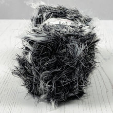 Load image into Gallery viewer, Yarn: Black Faux Fur Yarn, Badger, 100g
