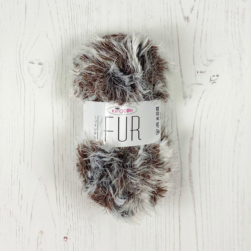 Yarn: Brown Faux Fur Yarn, Beaver, 100g