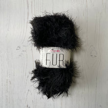 Load image into Gallery viewer, Yarn: Black Luxury Faux Fur Yarn, 100g
