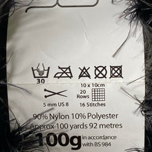 Load image into Gallery viewer, Yarn: Black Luxury Faux Fur Yarn, 100g
