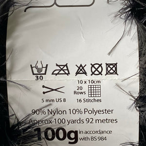 Yarn: Black Luxury Faux Fur Yarn, 100g