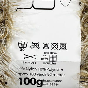Yarn: Beige Faux Fur Yarn, Impala, 100g