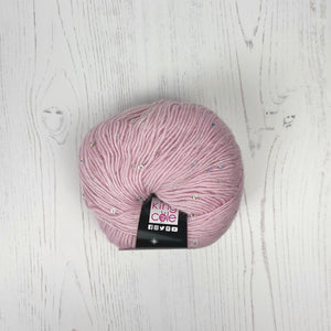 DK Yarn: Galaxy Sparkle Yarn in Pink with Silver Sequins, 50g