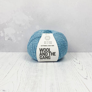 Sock Yarn: Wool and the Gang Glitterball Sock Yarn in Boogie Blue, 100g Ball