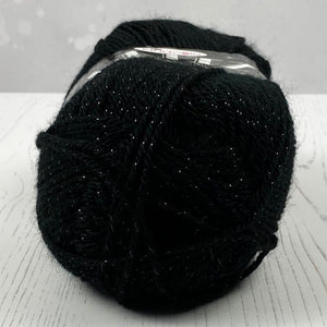 DK Yarn: Jet Black Glitz, 100g