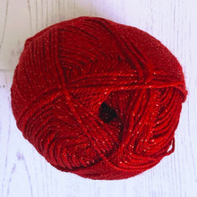 Load image into Gallery viewer, DK Yarn: Flame Red Glitz, 100g
