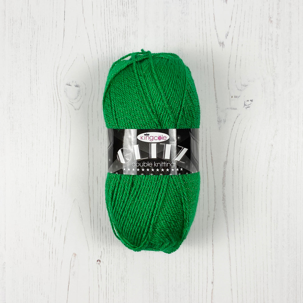 DK Yarn: Christmas Green Glitz, 100g