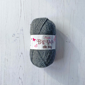 DK Yarn: King Cole Big Value, Grey, 50g