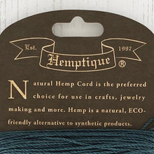Load image into Gallery viewer, Hemptique 100% Hemp Cord, 4 x 9.1m, 1mm wide. Colour: Aquamarine
