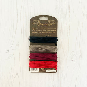 Hemptique 100% Hemp Cord, 4 x 9.1m, 1mm wide. Colour: Autumn Nights