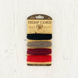 Hemptique 100% Hemp Cord, 4 x 9.1m, 1mm wide. Colour: Autumn Nights