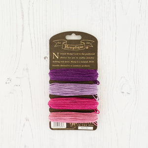 Hemptique 100% Hemp Cord, 4 x 9.1m, 1mm wide. Colour: Berry Bar