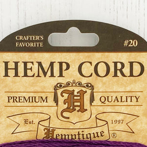 Hemptique 100% Hemp Cord, 4 x 9.1m, 1mm wide. Colour: Berry Bar