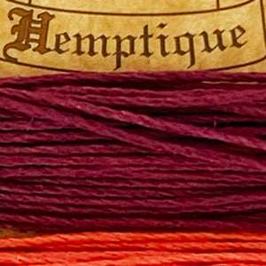 Hemptique 100% Hemp Cord, 4 x 9.1m, 1mm wide. Colour: Coral Reef