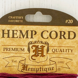 Hemptique 100% Hemp Cord, 4 x 9.1m, 1mm wide. Colour: Coral Reef