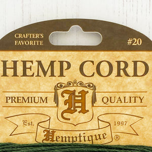 Hemptique 100% Hemp Cord, 4 x 9.1m, 1mm wide. Colour: Emerald