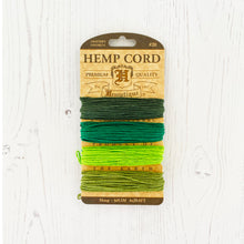 Load image into Gallery viewer, Hemptique 100% Hemp Cord, 4 x 9.1m, 1mm wide. Colour: Emerald
