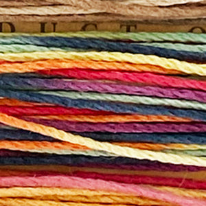 Hemptique 100% Hemp Cord, 4 x 9.1m, 1mm wide. Colour: Variegated Festival
