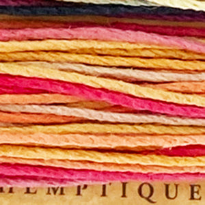 Hemptique 100% Hemp Cord, 4 x 9.1m, 1mm wide. Colour: Variegated Festival