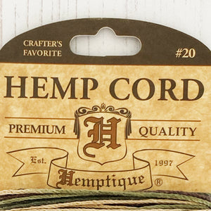 Hemptique 100% Hemp Cord, 4 x 9.1m, 1mm wide. Colour: Variegated Festival