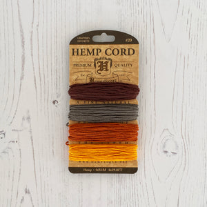 Hemptique 100% Hemp Cord, 4 x 9.1m, 1mm wide. Colour: Harvest