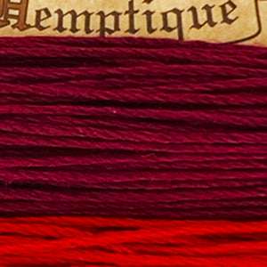 Hemptique 100% Hemp Cord, 4 x 9.1m, 1mm wide. Colour: Heat Wave