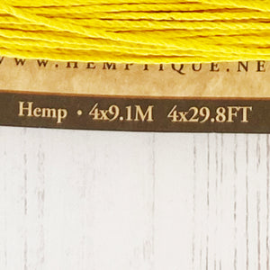 Hemptique 100% Hemp Cord, 4 x 9.1m, 1mm wide. Colour: Heat Wave