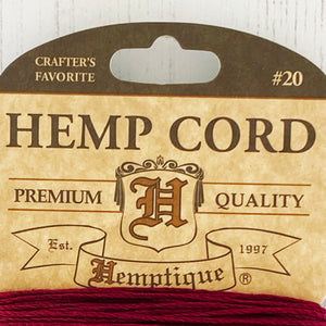 Hemptique 100% Hemp Cord, 4 x 9.1m, 1mm wide. Colour: Heat Wave