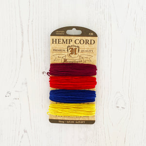 Hemptique 100% Hemp Cord, 4 x 9.1m, 1mm wide. Colour: Heat Wave