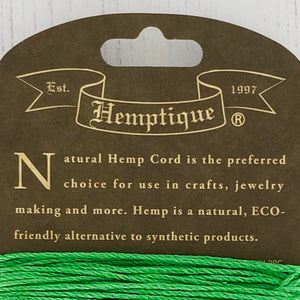 Hemptique 100% Hemp Cord, 4 x 9.1m, 1mm wide. Colour: Neon