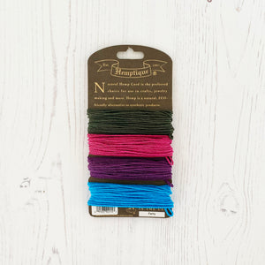 Hemptique 100% Hemp Cord, 4 x 9.1m, 1mm wide. Colour: Party