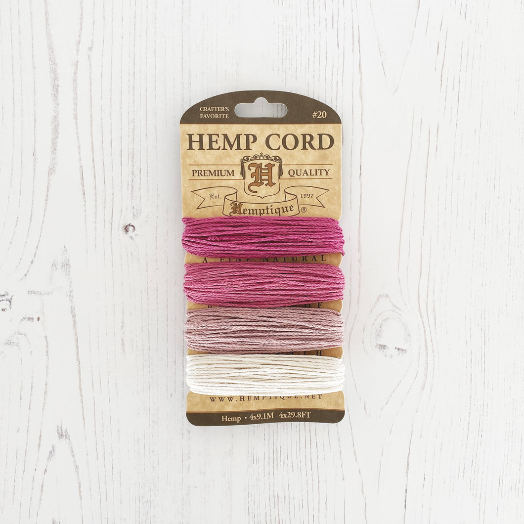 Hemptique 100% Hemp Cord, 4 x 9.1m, 1mm wide. Colour: Ruby