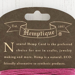 Hemptique 100% Hemp Cord, 4 x 9.1m, 1mm wide. Colour: Ruby
