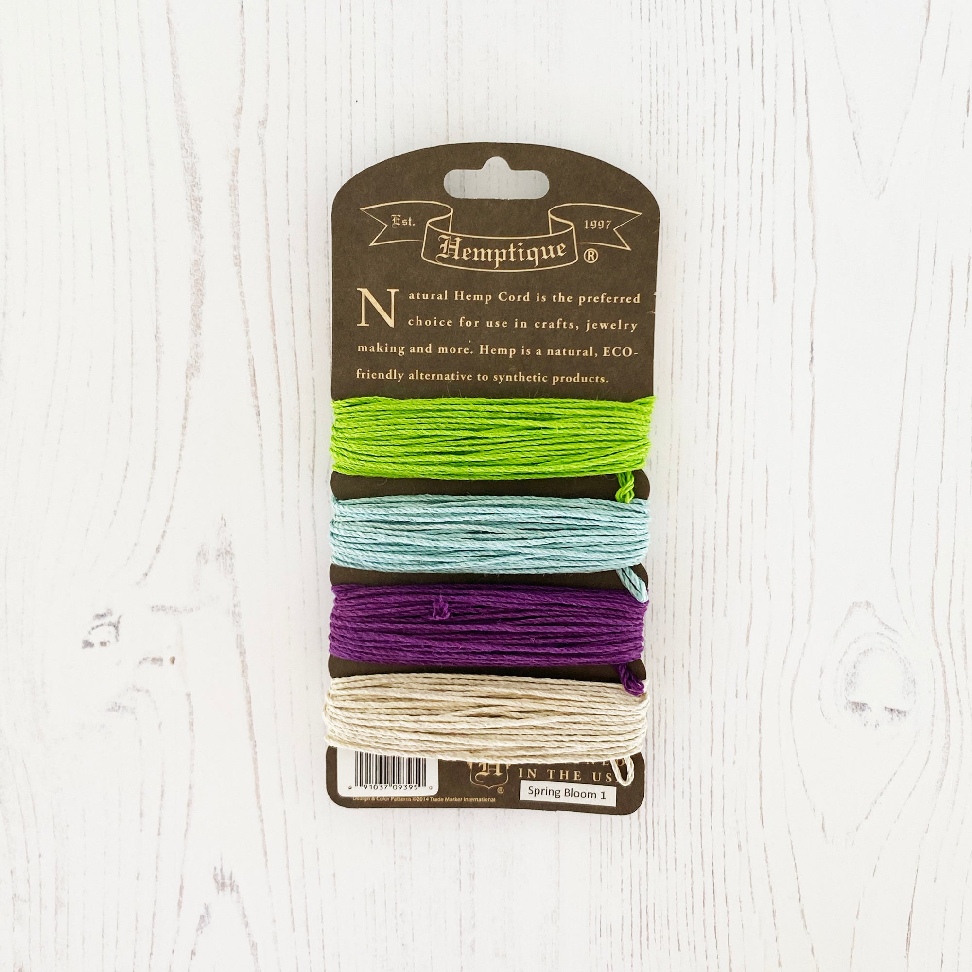 Hemptique 100% Hemp Cord, 4 x 9.1m, 1mm wide. Colour: Razzle