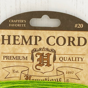 Hemptique 100% Hemp Cord, 4 x 9.1m, 1mm wide. Colour: Spring Bloom
