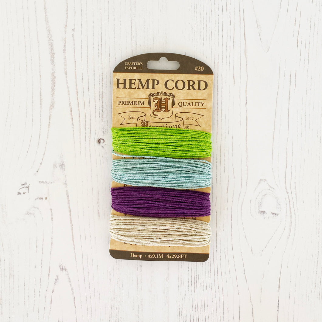 Hemptique 100% Hemp Cord, 4 x 9.1m, 1mm wide. Colour: Spring Bloom