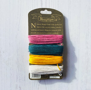 Hemptique 100% Hemp Cord, 4 x 9.1m, 1mm wide. Colour: Spring