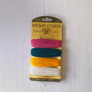 Hemptique 100% Hemp Cord, 4 x 9.1m, 1mm wide. Colour: Spring