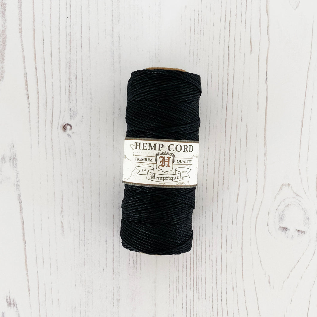 Hemptique 100% Hemp Cord: Black, 5 or 10m Lengths, 1mm wide