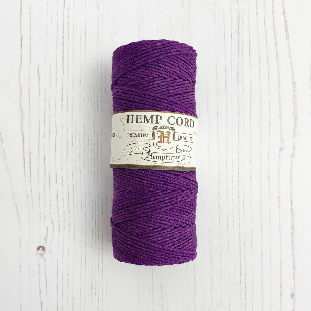 Hemptique 100% Hemp Cord: Plum, 5 or 10m Lengths, 1mm wide