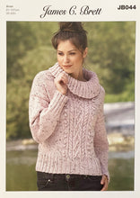 Load image into Gallery viewer, Knitting Pattern: Ladies Aran Sweater with Polo Neck
