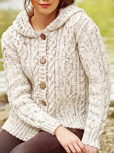 Knitting Pattern: Aran Hooded Jacket for Ladies