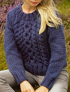Knitting Pattern: Ladies Cable Sweater in Super Chunky Yarn