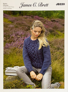 Knitting Pattern: Ladies Cable Sweater in Super Chunky Yarn