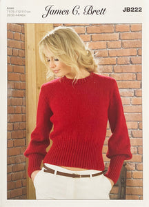 Knitting Pattern: Ladies Aran Sweater