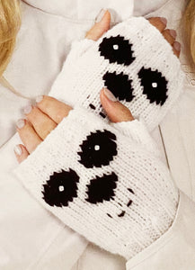 Knitting Pattern: Owl and Panda Hat and Fingerless Gloves for Adults in DK Yarn