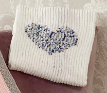 Load image into Gallery viewer, Knitting Pattern: Baby Blankets with Love Heart in Flutterby Chunky Yarn

