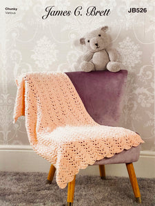 Knitting Pattern: Lace Baby Blankets and Teddy Bear