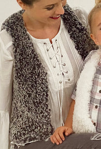 Knitting Pattern: Faux Fur Waistcoats for Ladies and Children
