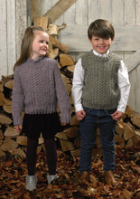 Load image into Gallery viewer, NEW Knitting Pattern: Aran Sweater and Slipover for Children
